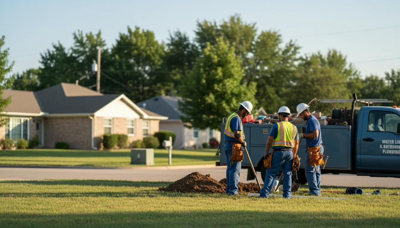 Residential water line and bathroom plumbing service in Boyd, TX
